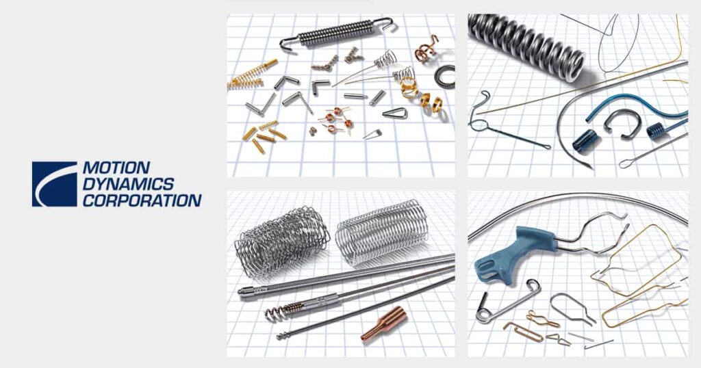 Motion Dynamics logo with coils product collage