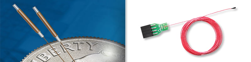 Image collage of Intricon's air coil and Myriad Fiber's sensor