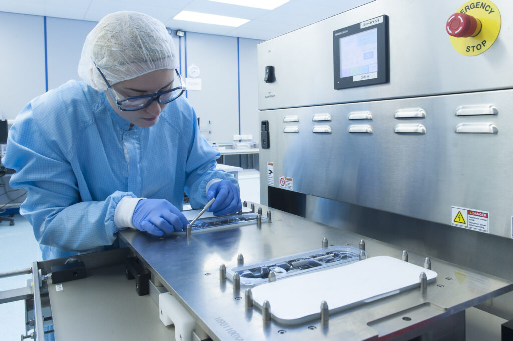 R&D engineer working in lab