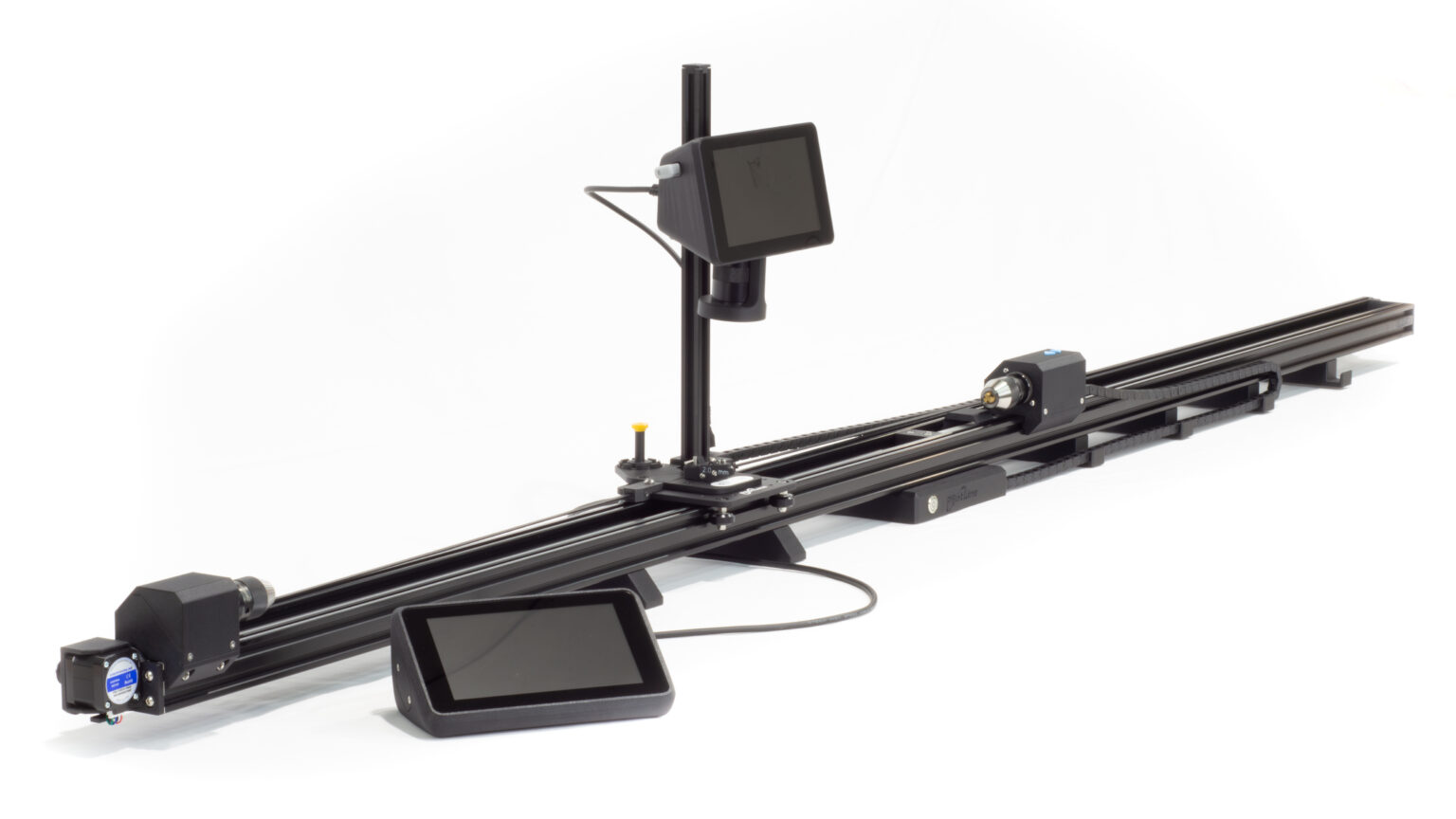 A bench to coil winder including traveling video microscope and remote touch screen console