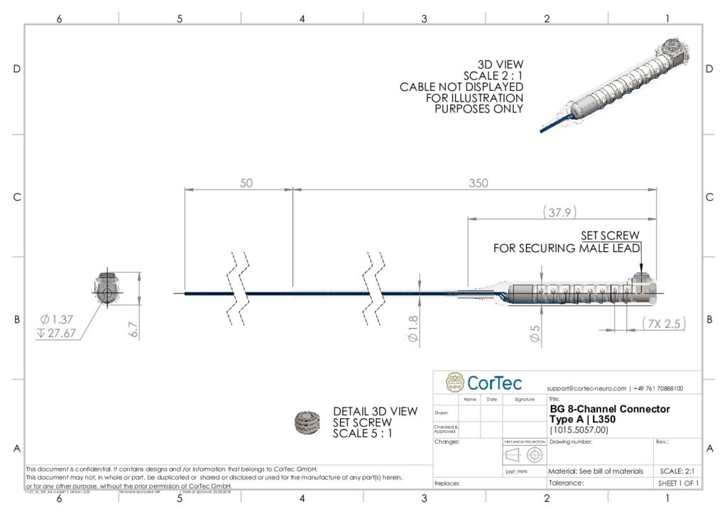 In-Line Connector (Female), 8 Contacts, 37.9 mm Length, DFT 35N LT ...