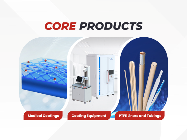 jMedtech core products: medical coatings, coating equipment, PTFE liners and tubings