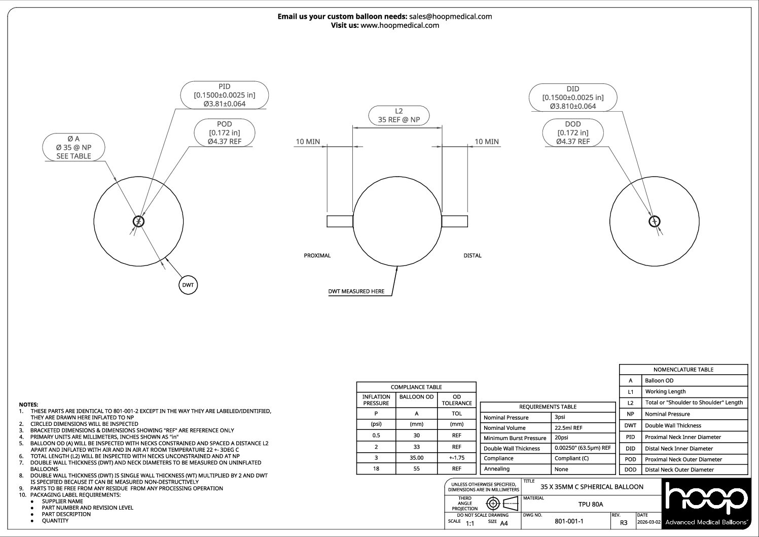 801 001 1 R3 35 x 35mm C Spherical Balloon pdf
