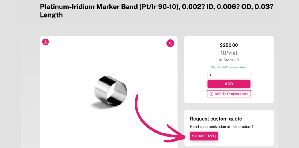 Request a quote on Chamfr from the product detail pages