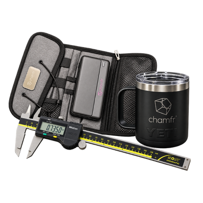 R&D Engineer Prize Pack: Mitutoyo digital caliper, YETI mug, tech organizer, power bank