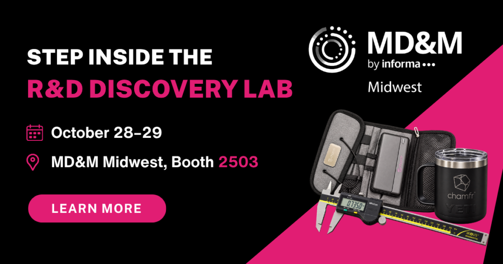 Step inisde the R&D discovery lab. Booth 2503 at MD&M Midwest.