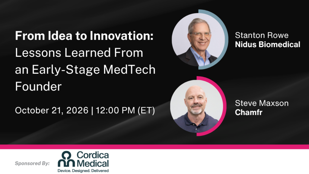 From Idea to Innovation: Lessons Learned From an Early-Stage MedTech Founder | Chamfr Webinar Series
